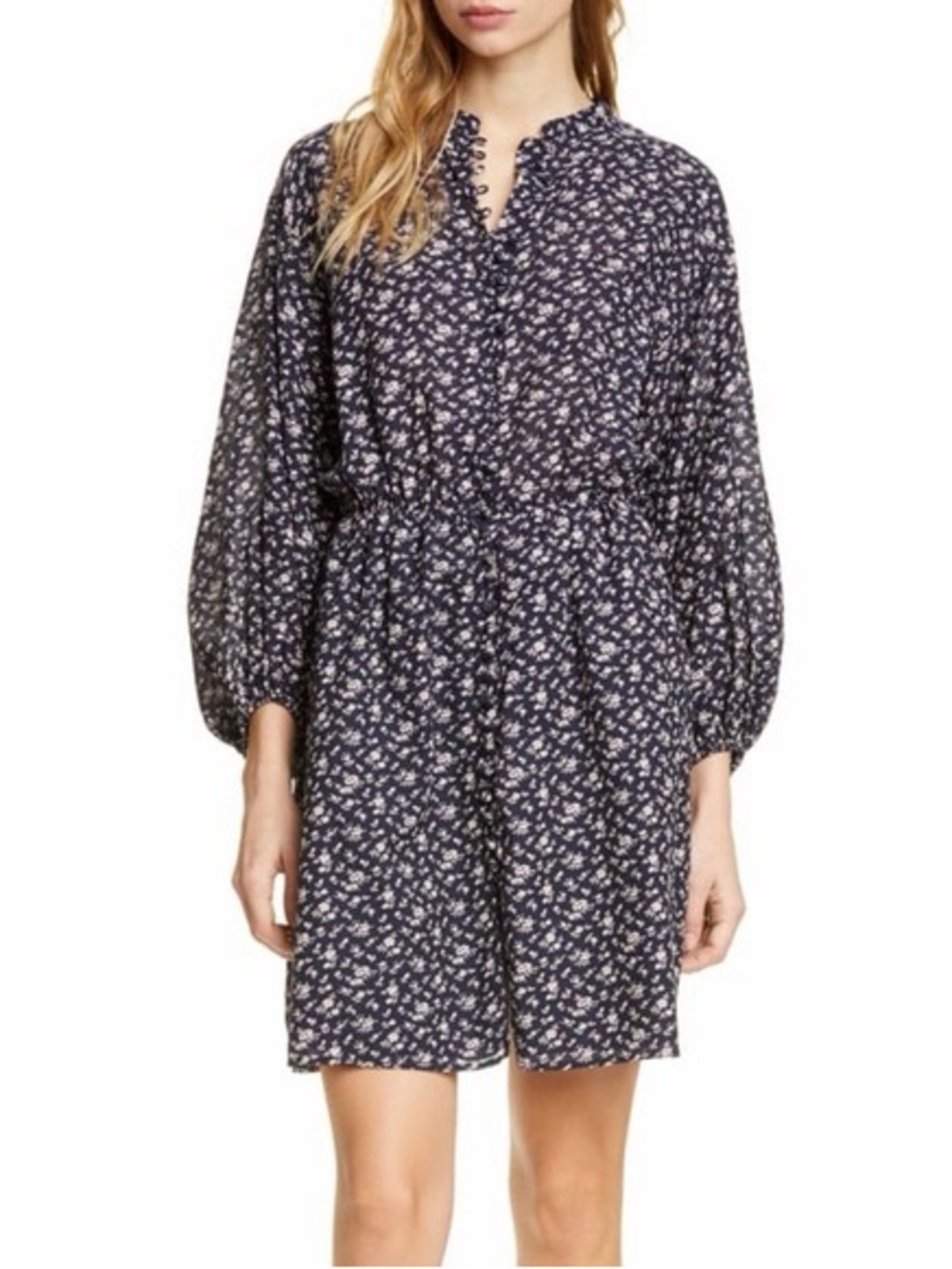 Joie Navy and White Floral Dress